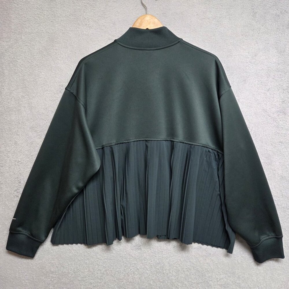 Nike Sportswear Pleated Jacket Womens Medium Seaweed Sail IM7457-390 Oversized - Picture 3 of 10